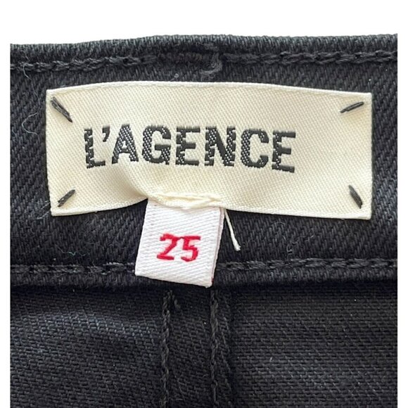 L'Agence Ryland High Rise Black Coated Cut Off Shorts Size 25 NWT - Picture 4 of 7